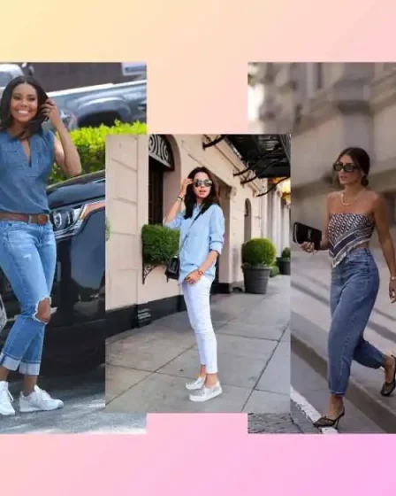 Look denim con conjuntos a medida